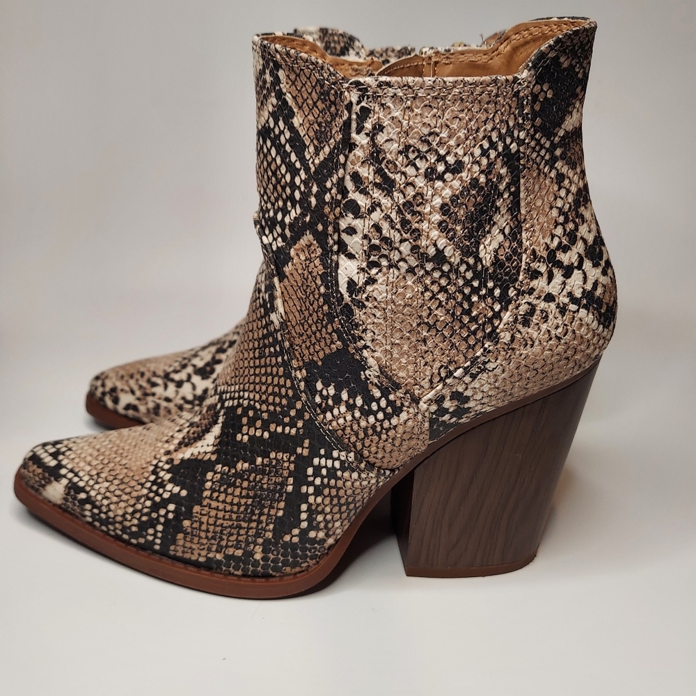 Snake Skin PU Booties